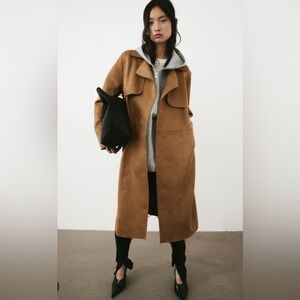 H&M Imitation Suede Trench - Tan XL